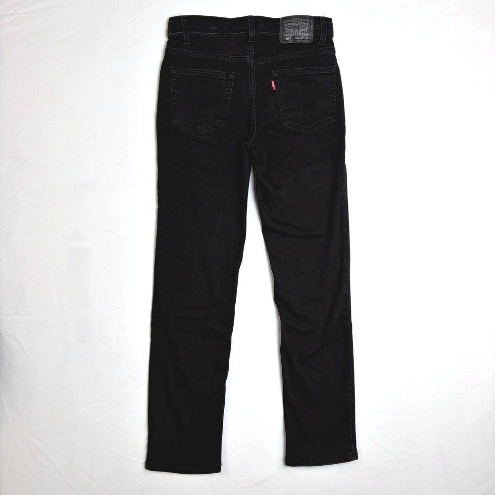 Levis 502 Regular Taper Boys Jeans Black Size 14 Reg 28x28 Adjustable Waist - Picture 7 of 9